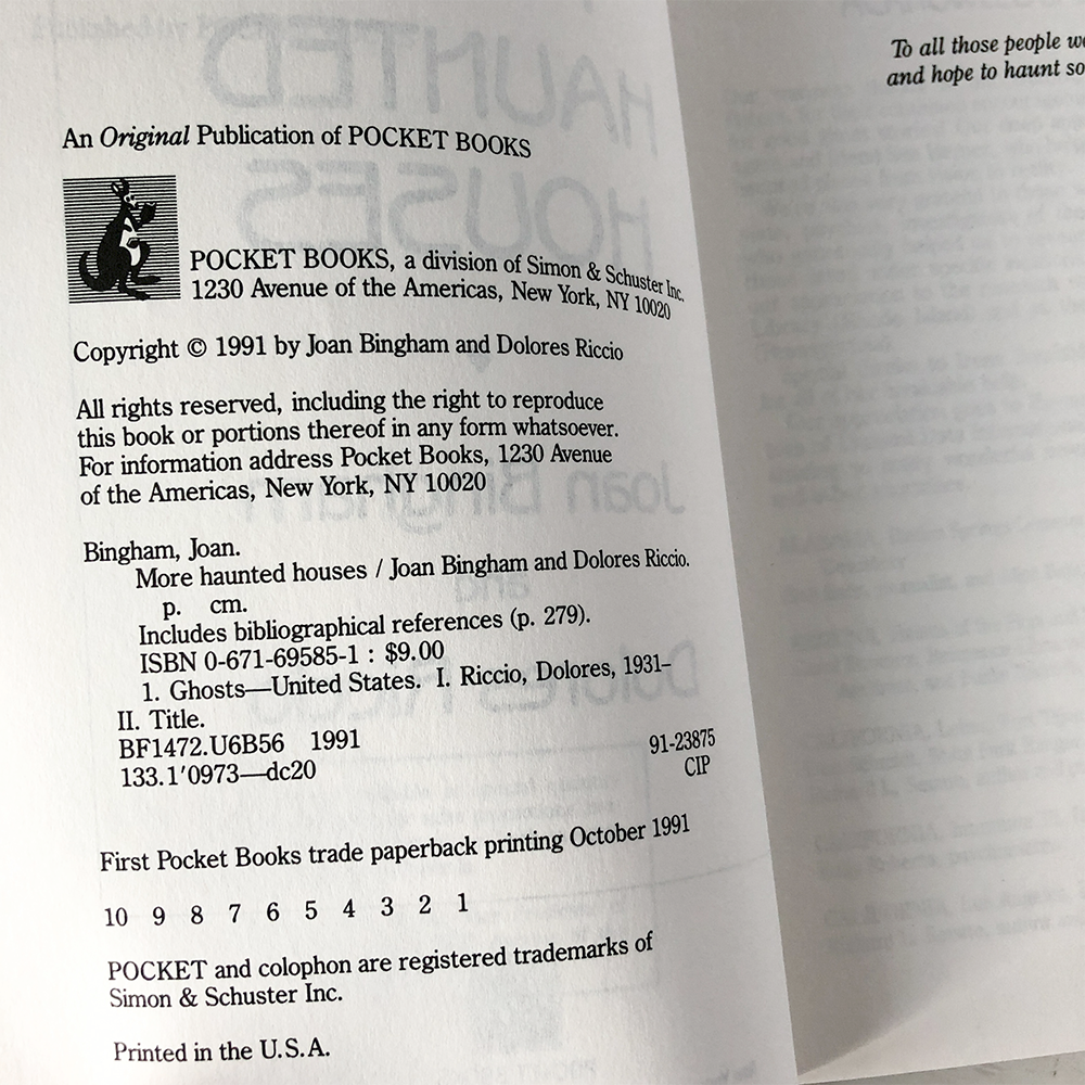 More Haunted Houses by Joan Bingham & Dolores Riccio [FIRST EDITION / 1991]
