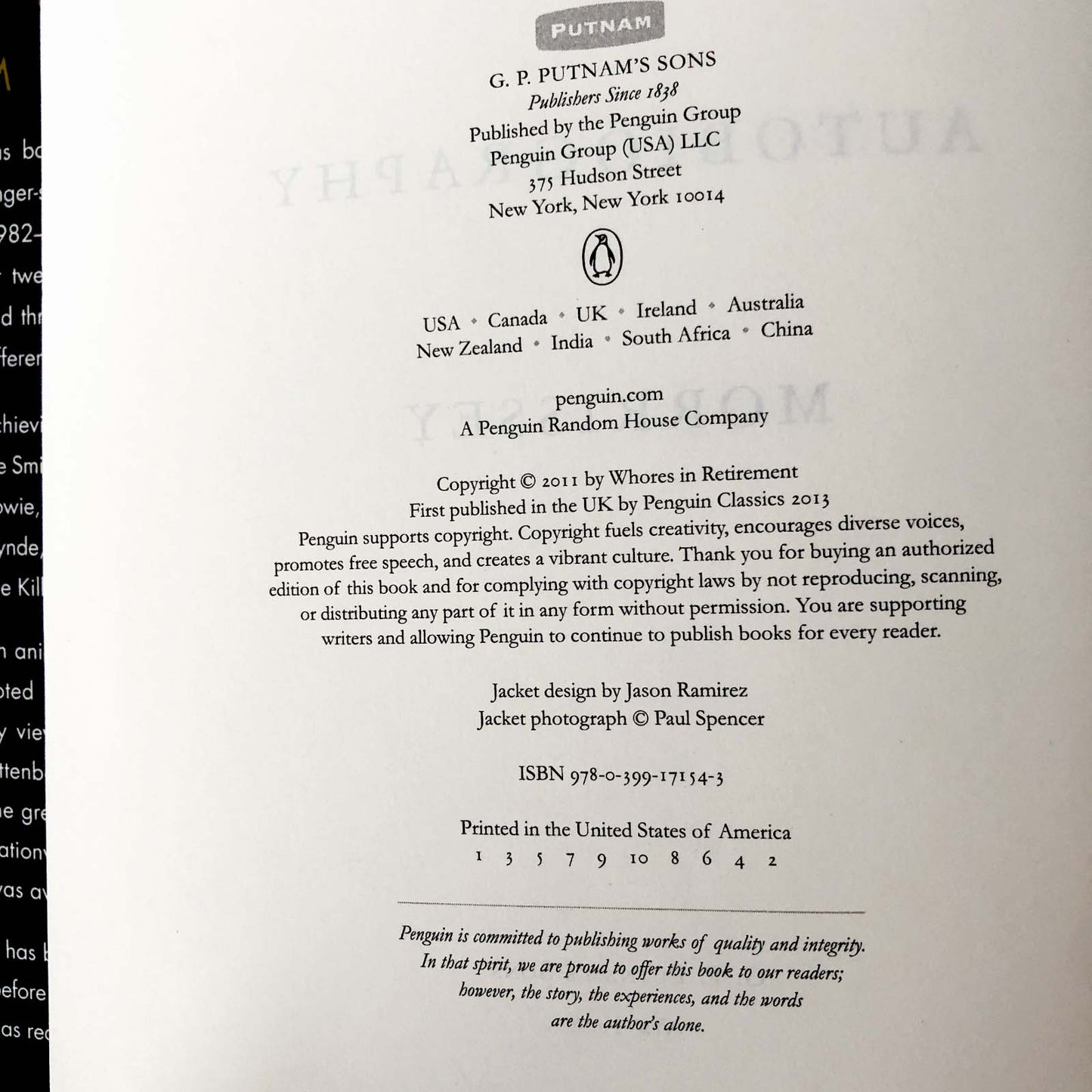 Autobiography by Morrissey [FIRST EDITION • FIRST PRINTING] 2011