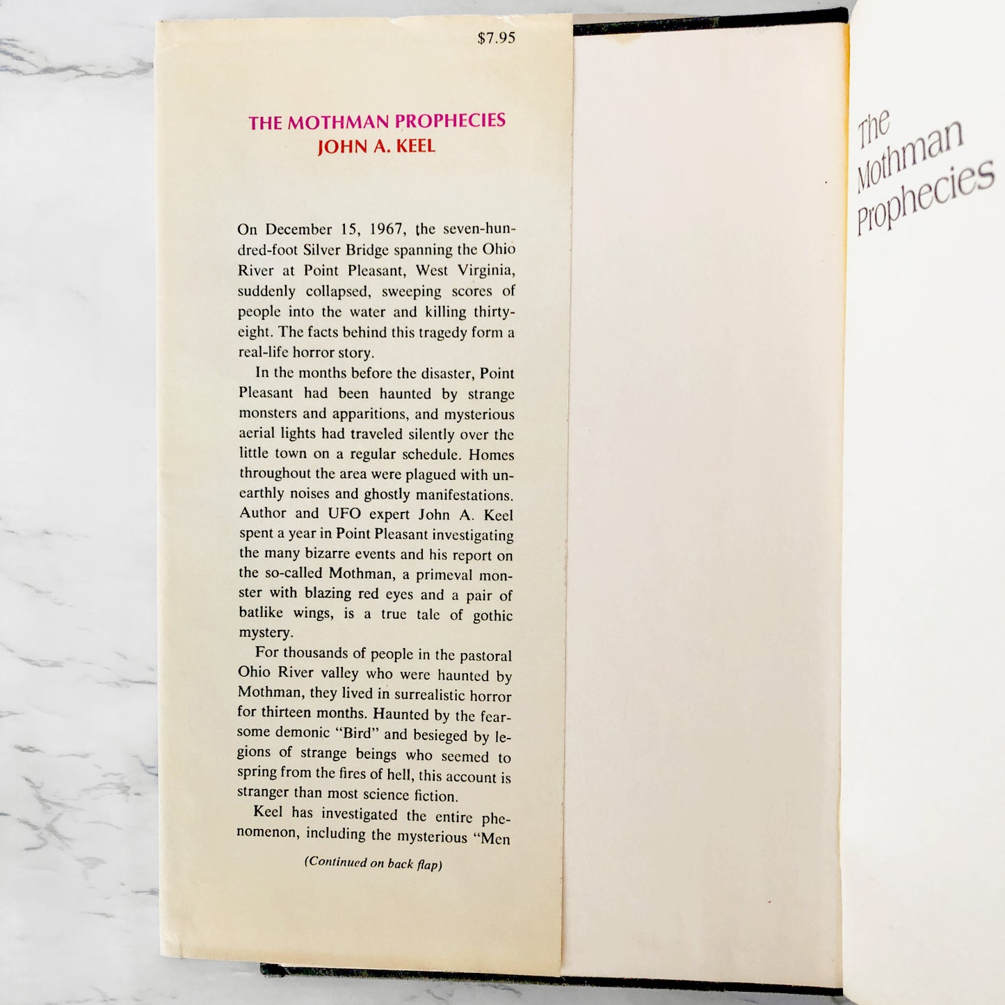 The Mothman Prophecies by John A. Keel [FIRST EDITION • FIRST PRINTING] 1975