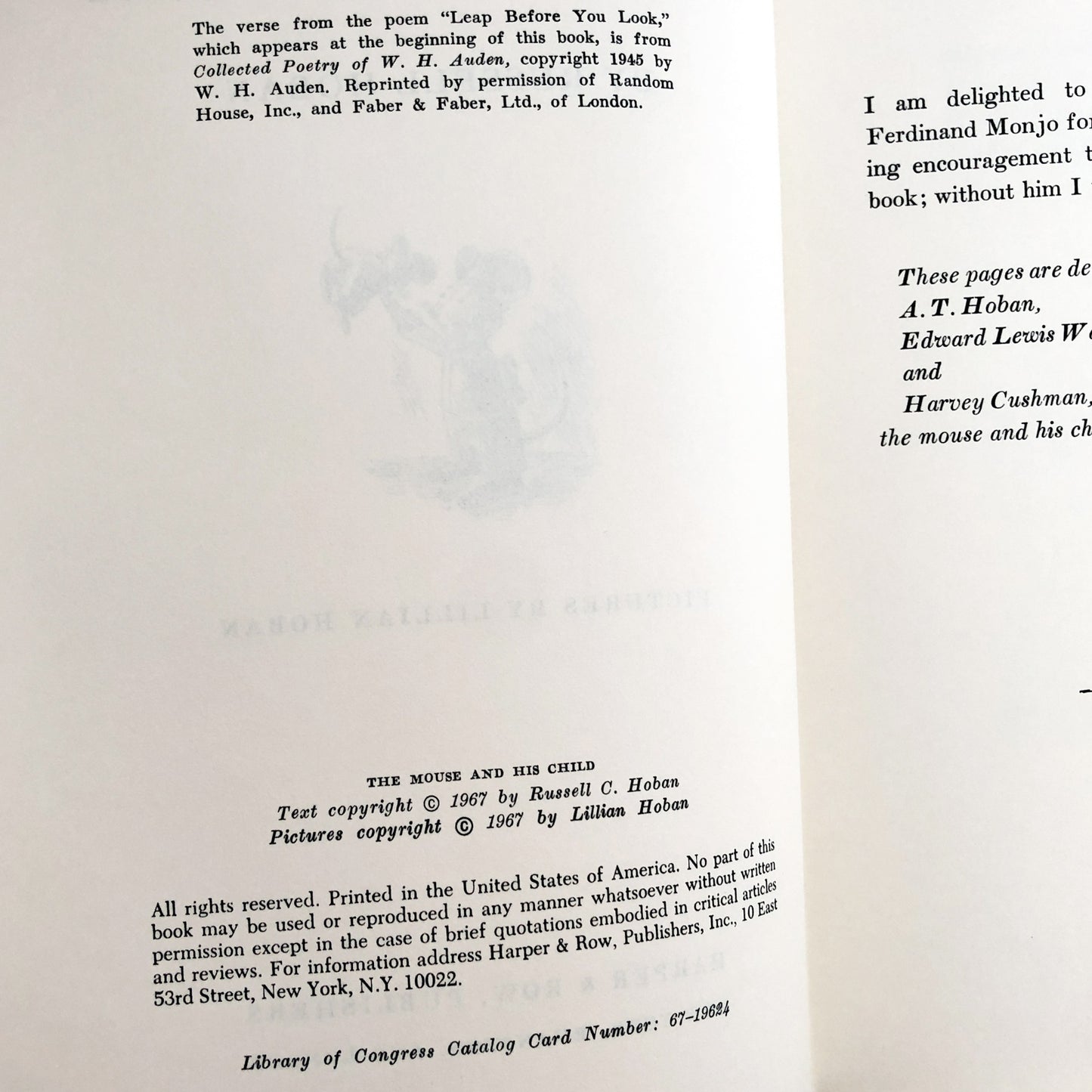 The Mouse and His Child by Russell Hoban [FIRST EDITION / 1967]