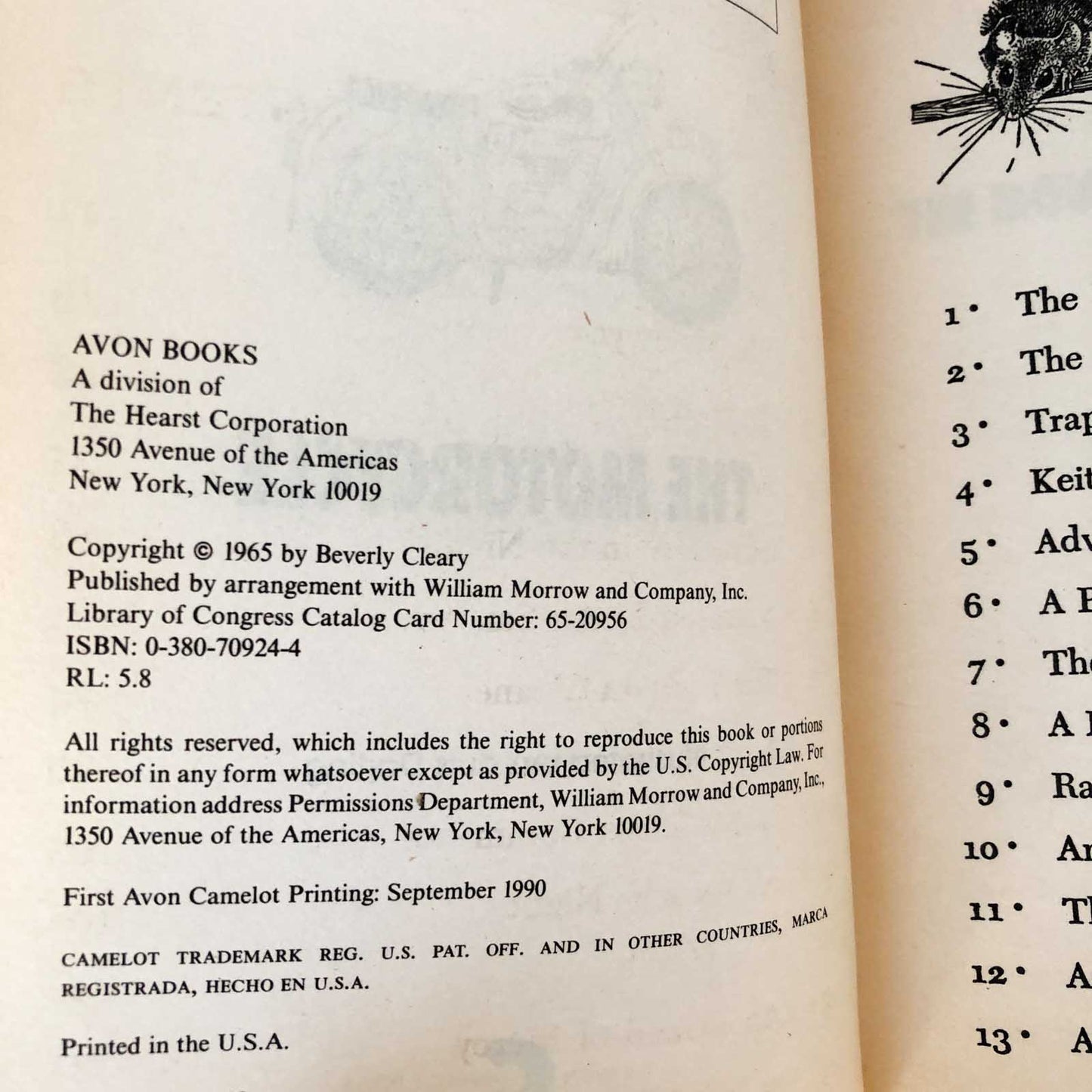 The Mouse and the Motorcycle by Beverly Cleary [TRADE PAPERBACK / 1990]