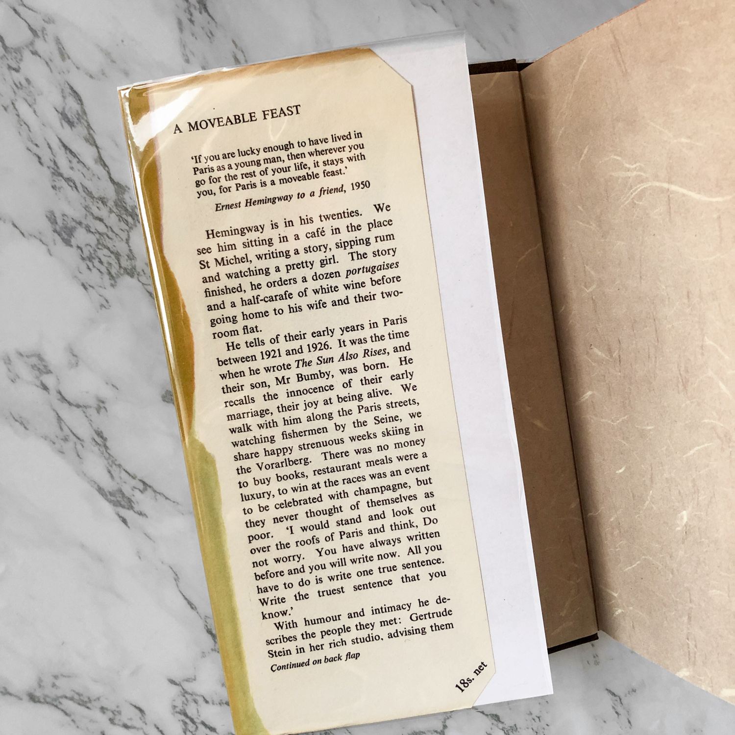 A Moveable Feast by Ernest Hemingway [U.K. FIRST EDITION / FIRST PRINTING] - Bookshop Apocalypse