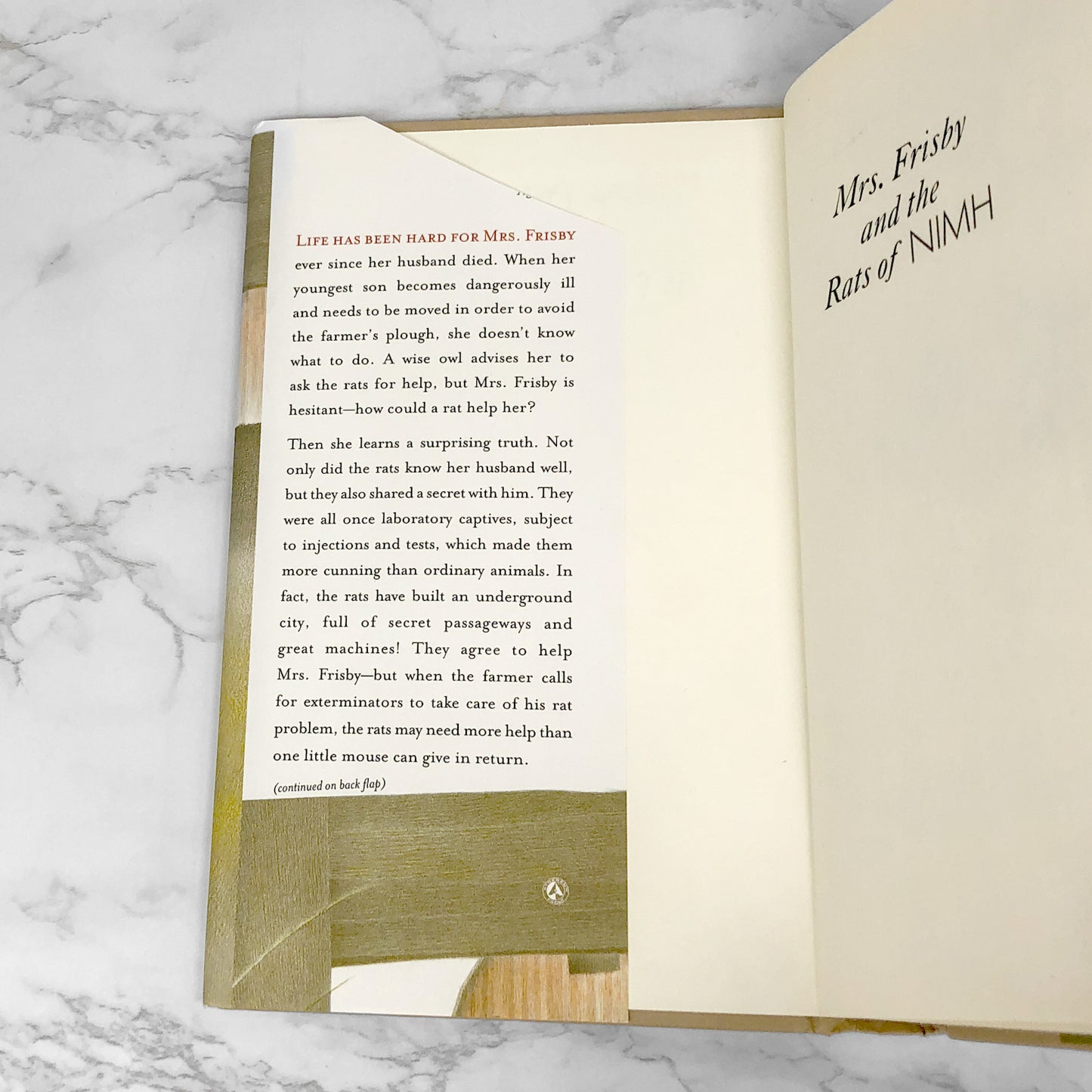 Mrs. Frisby and The Rats of NIMH by Robert C. O'Brien [HARDCOVER RE-PRINT] 2000 • Atheneum