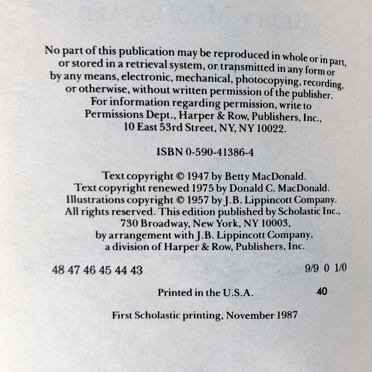 Mrs. Piggle-Wiggle by Betty MacDonald [1987 TRADE PAPERBACK]