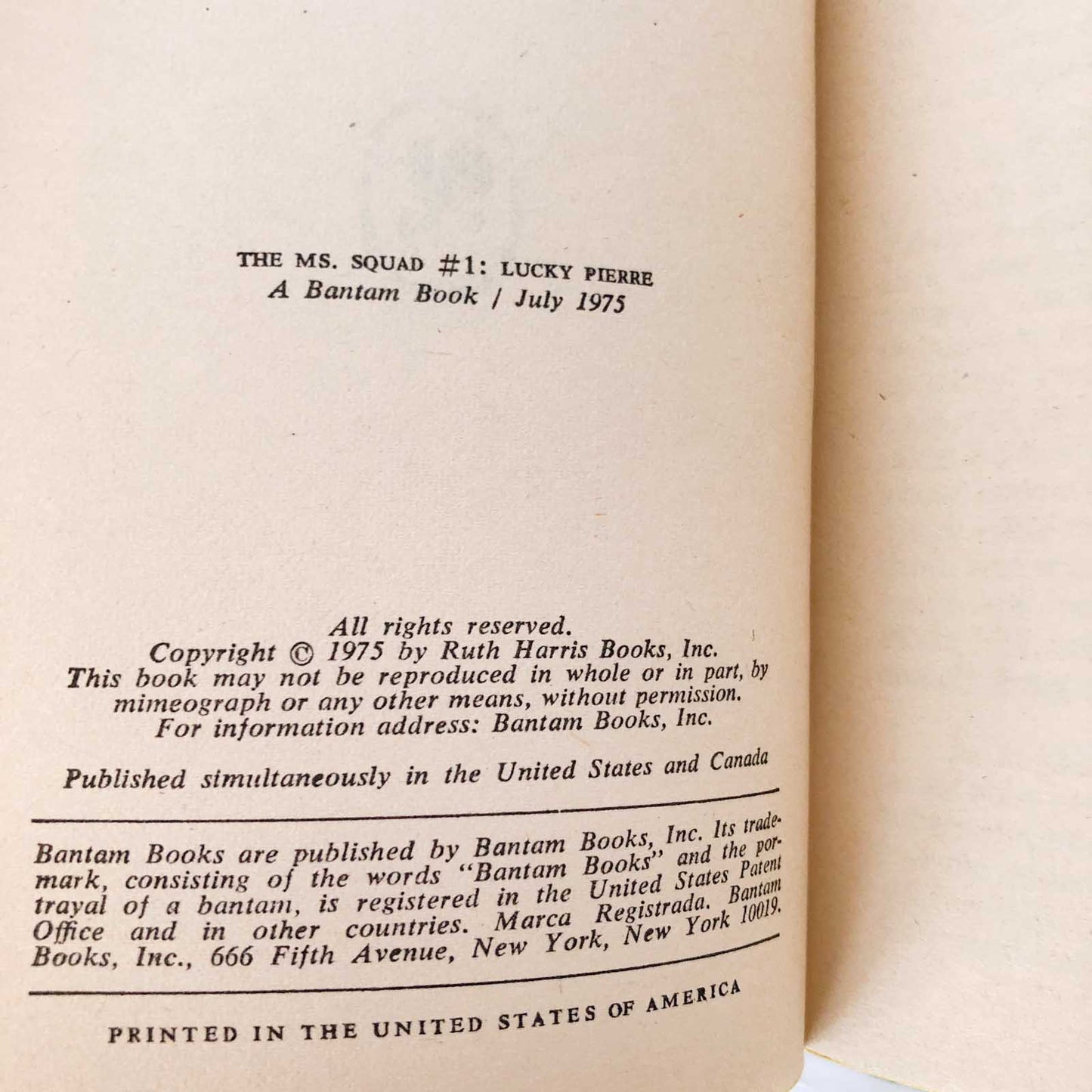 Lucky Pierre (The Ms. Squad #1) by Mercedes Endfield [FIRST PRINTING / 1975]