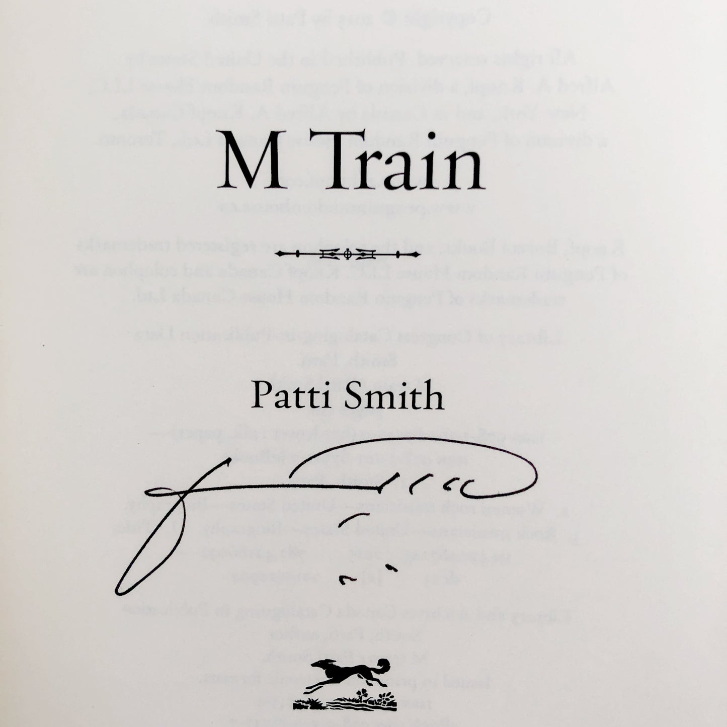 M Train by Patti Smith SIGNED! [FIRST EDITION]