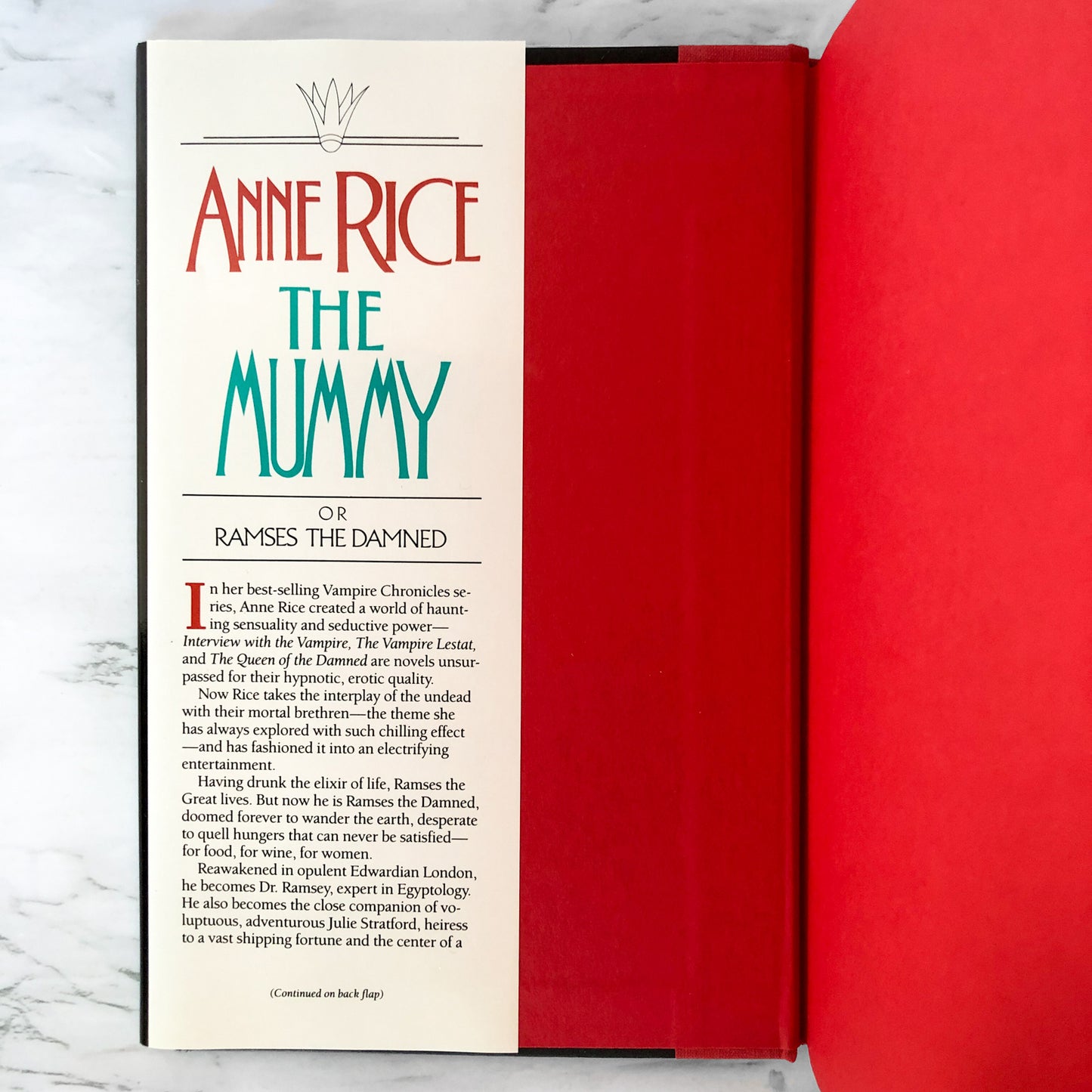 The Mummy or Ramses the Damned by Anne Rice [FIRST HARDCOVER EDITION] 1989
