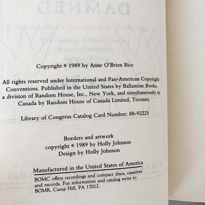 The Mummy or Ramses the Damned by Anne Rice [FIRST HARDCOVER EDITION] 1989