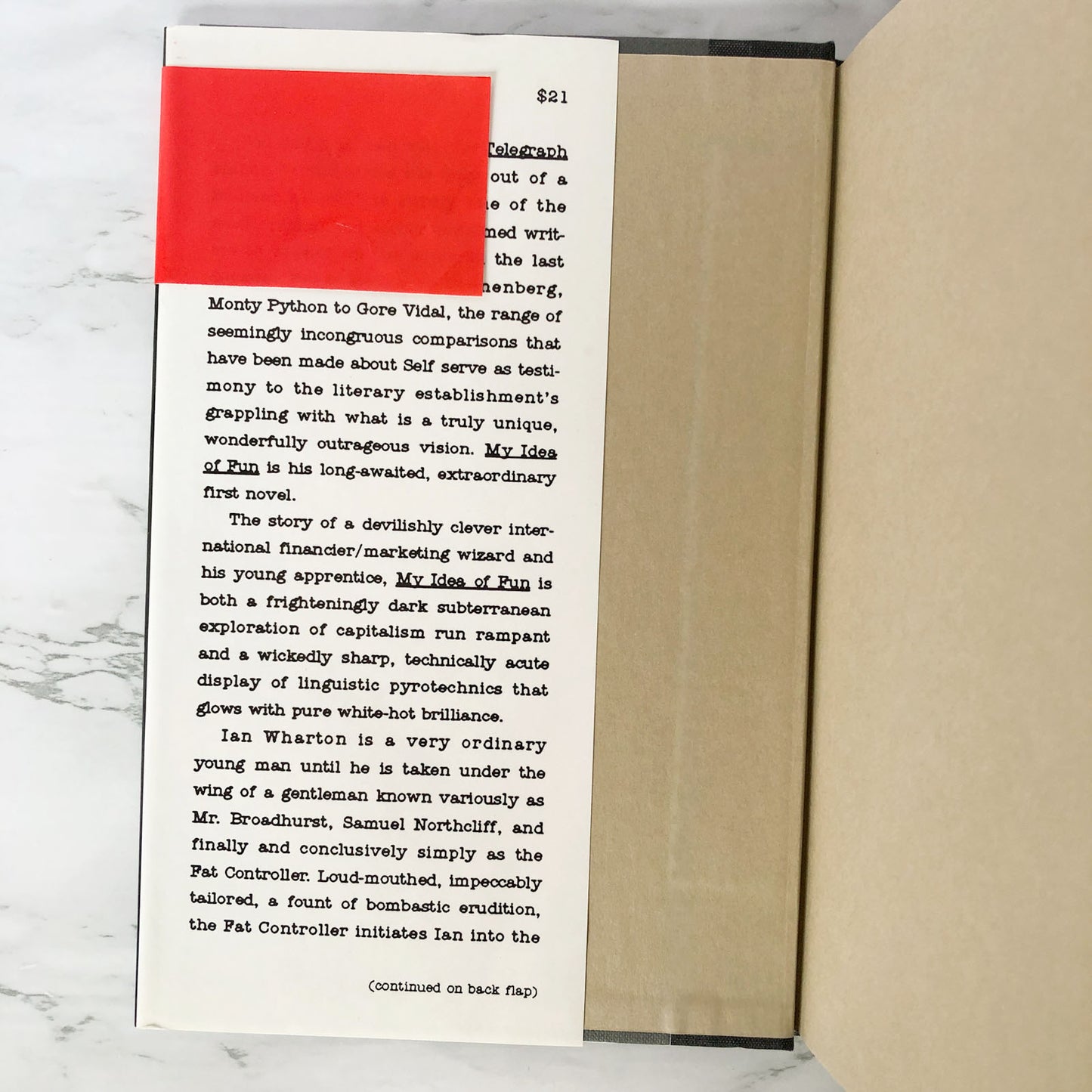 My Idea of Fun by Will Self [FIRST EDITION / 1993]