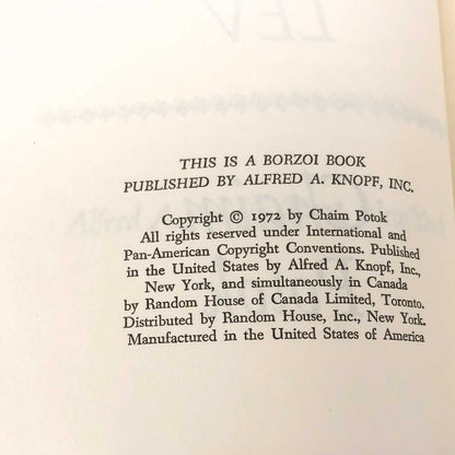 My Name Is Asher Lev by Chaim Potok [1972 HARDCOVER] • BCE