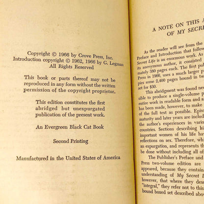 My Secret Life: An Erotic Diary of Victorian London by Anonymous [1966 PAPERBACK] • Grove Press • Volumes I-XI
