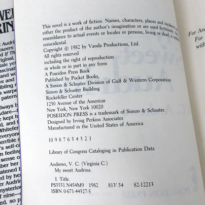 My Sweet Audrina by V.C. Andrews [FIRST EDITION • FIRST PRINTING] 1982