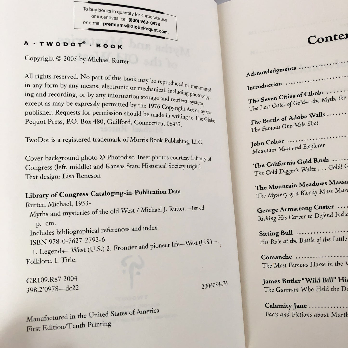 Myths and Mysteries of the Old West by Michael Rutter [FIRST EDITION] 2005