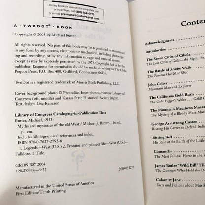 Myths and Mysteries of the Old West by Michael Rutter [FIRST EDITION] 2005