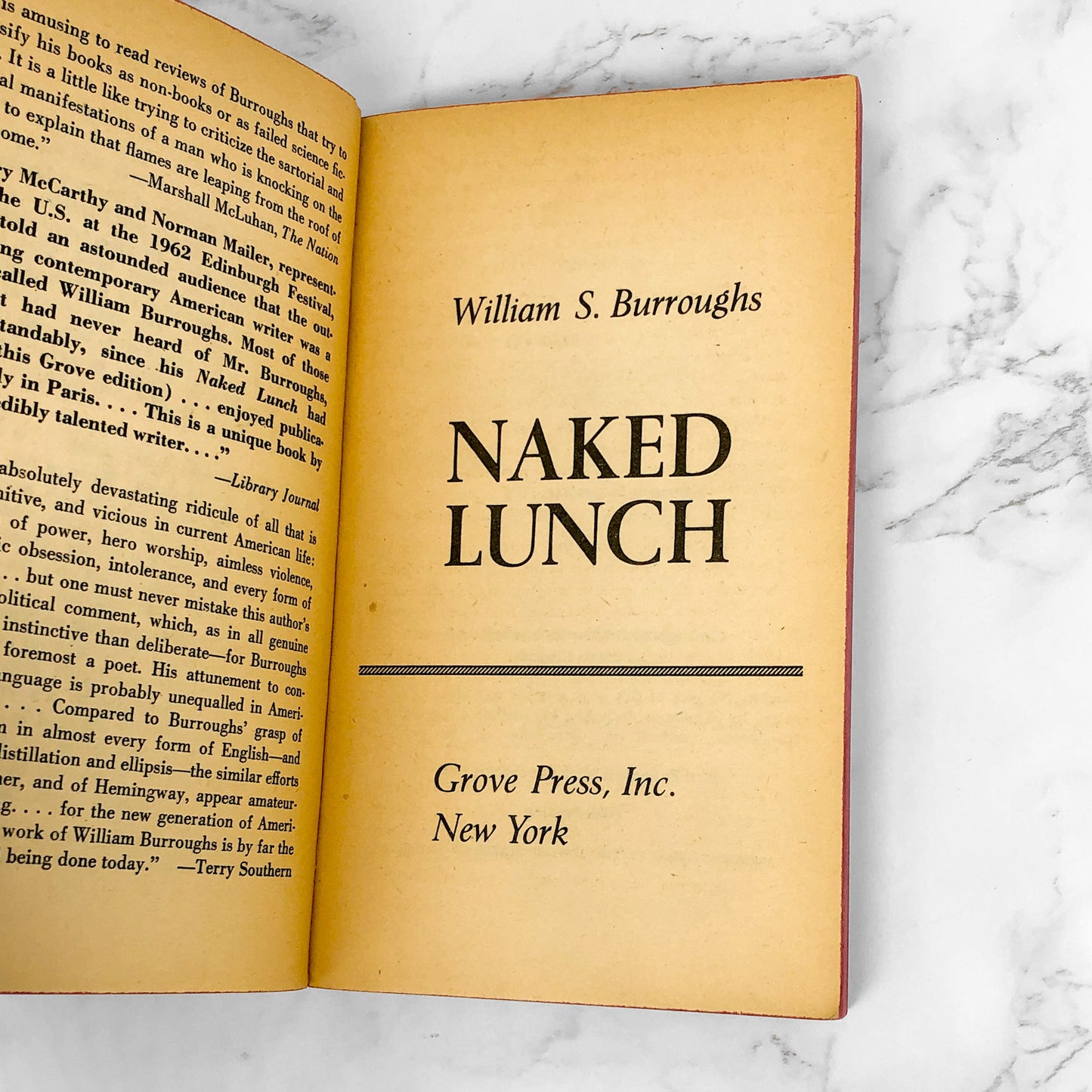 Naked Lunch by William S. Burroughs [FIRST PAPERBACK EDITION] 1966