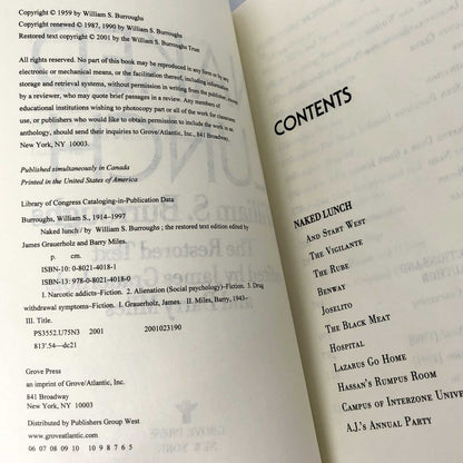 Naked Lunch [The Restored Text] by William S Burroughs [TRADE PAPERBACK] 2001