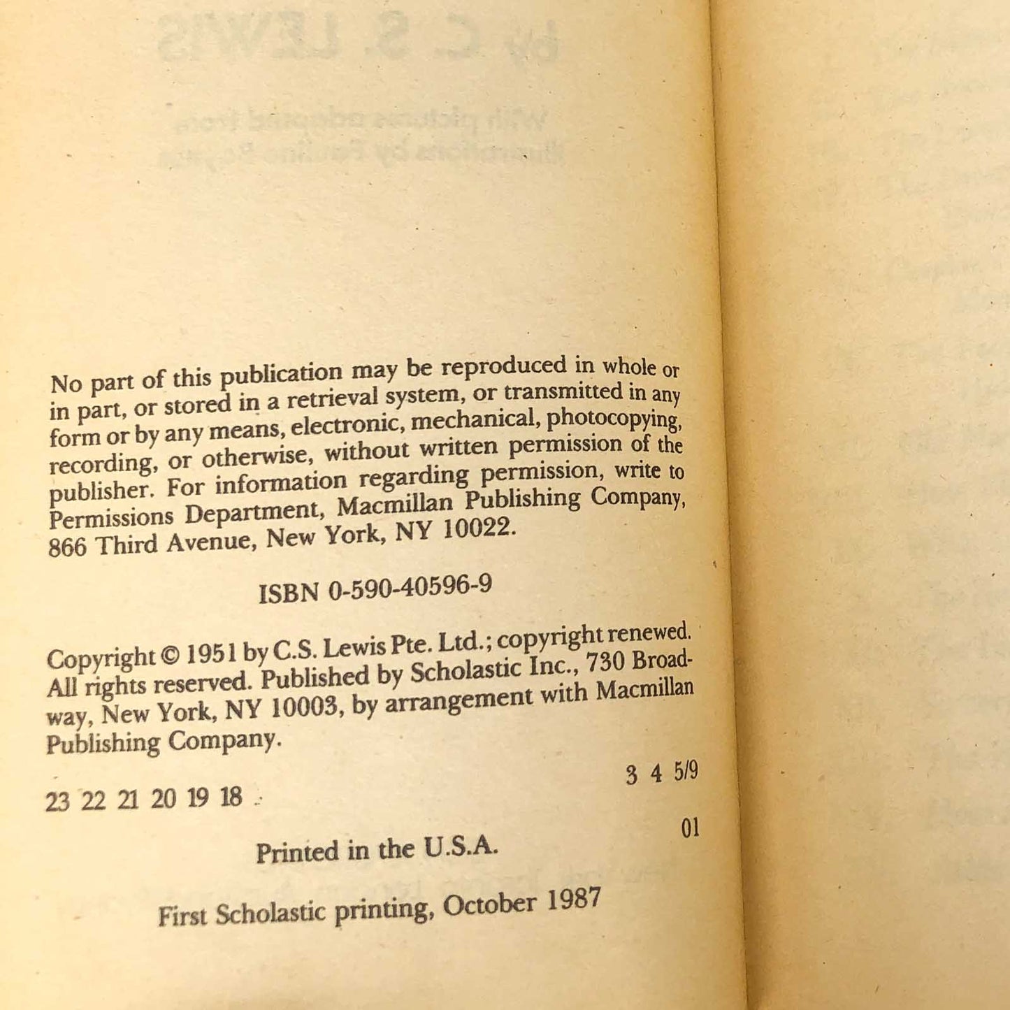 Prince Caspian by C.S. Lewis [1987 PAPERBACK] Chronicles of Narnia #4
