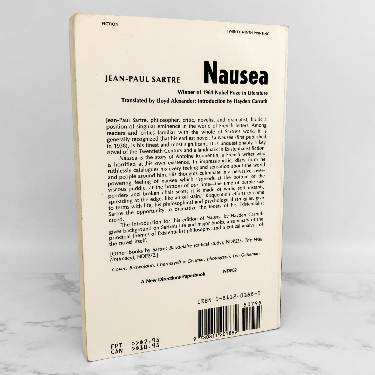 Nausea by Jean-Paul Sartre [VINTAGE TRADE PAPERBACK] • New Directions