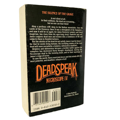 Necroscope IV: Deadspeak by Brian Lumley [FIRST EDITION PAPERBACK] 1990 • TOR Horror