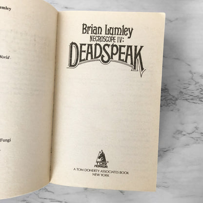 Necroscope IV: Deadspeak by Brian Lumley [FIRST EDITION PAPERBACK] 1990 • TOR Horror