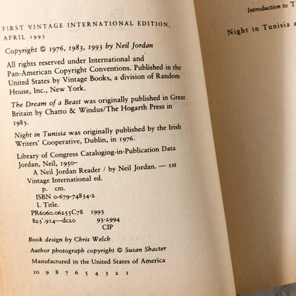 A Neil Jordan Reader [Night in Tunisia, Dreams of a Beast & The Crying Game] 1993 PAPERBACK - Bookshop Apocalypse