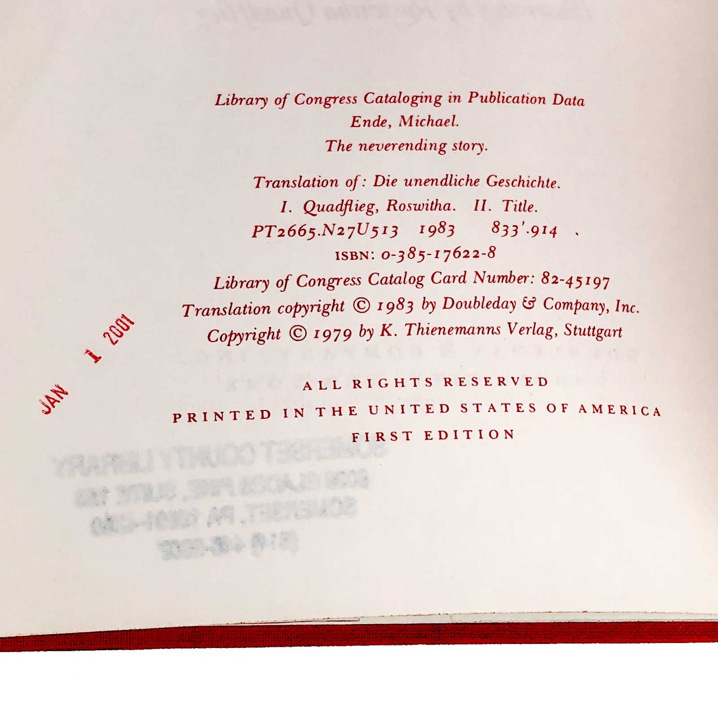 The Neverending Story by Michael Ende [FIRST EDITION • FIRST PRINTING] 1983 • Doubleday & Co.