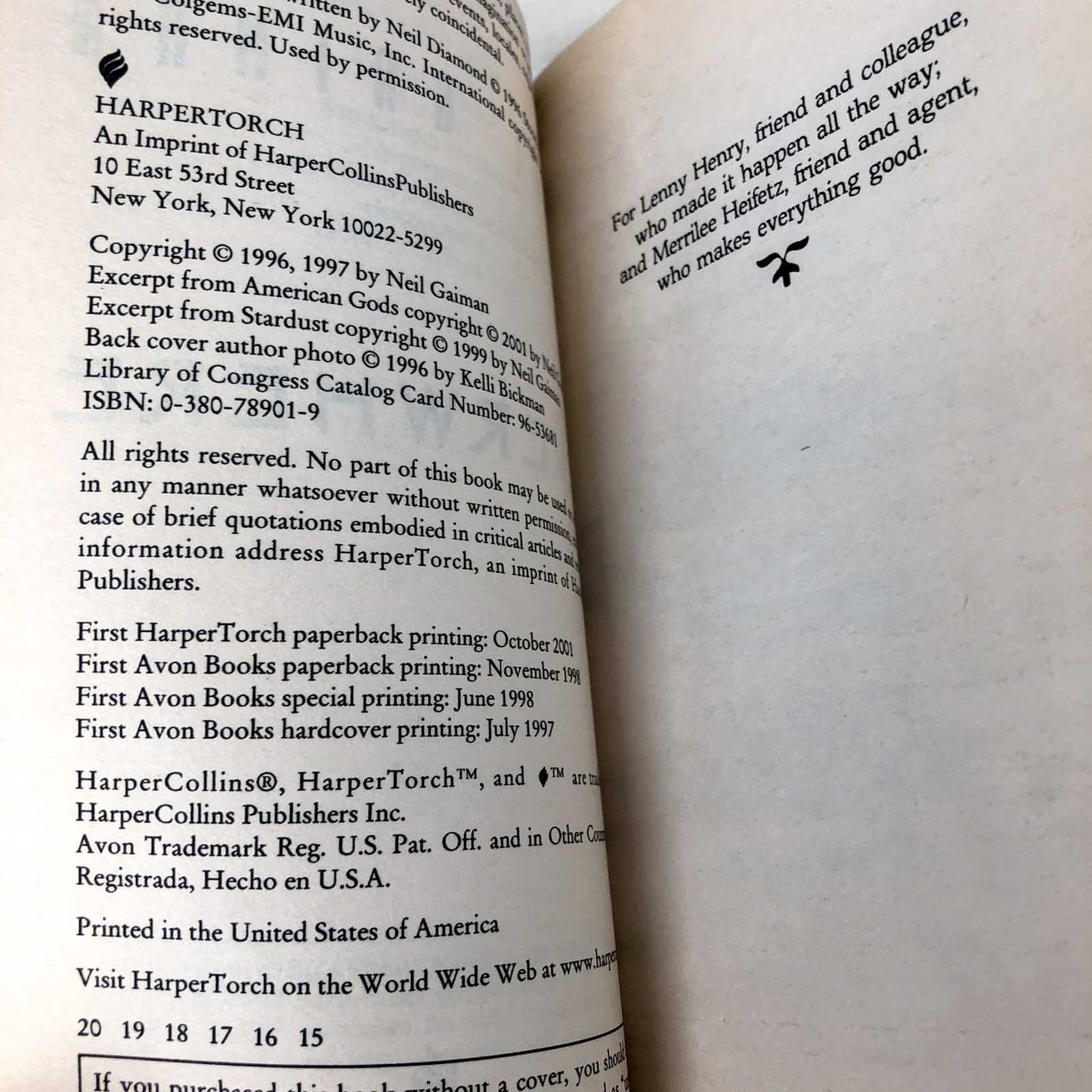 Neverwhere by Neil Gaiman [2001 PAPERBACK]