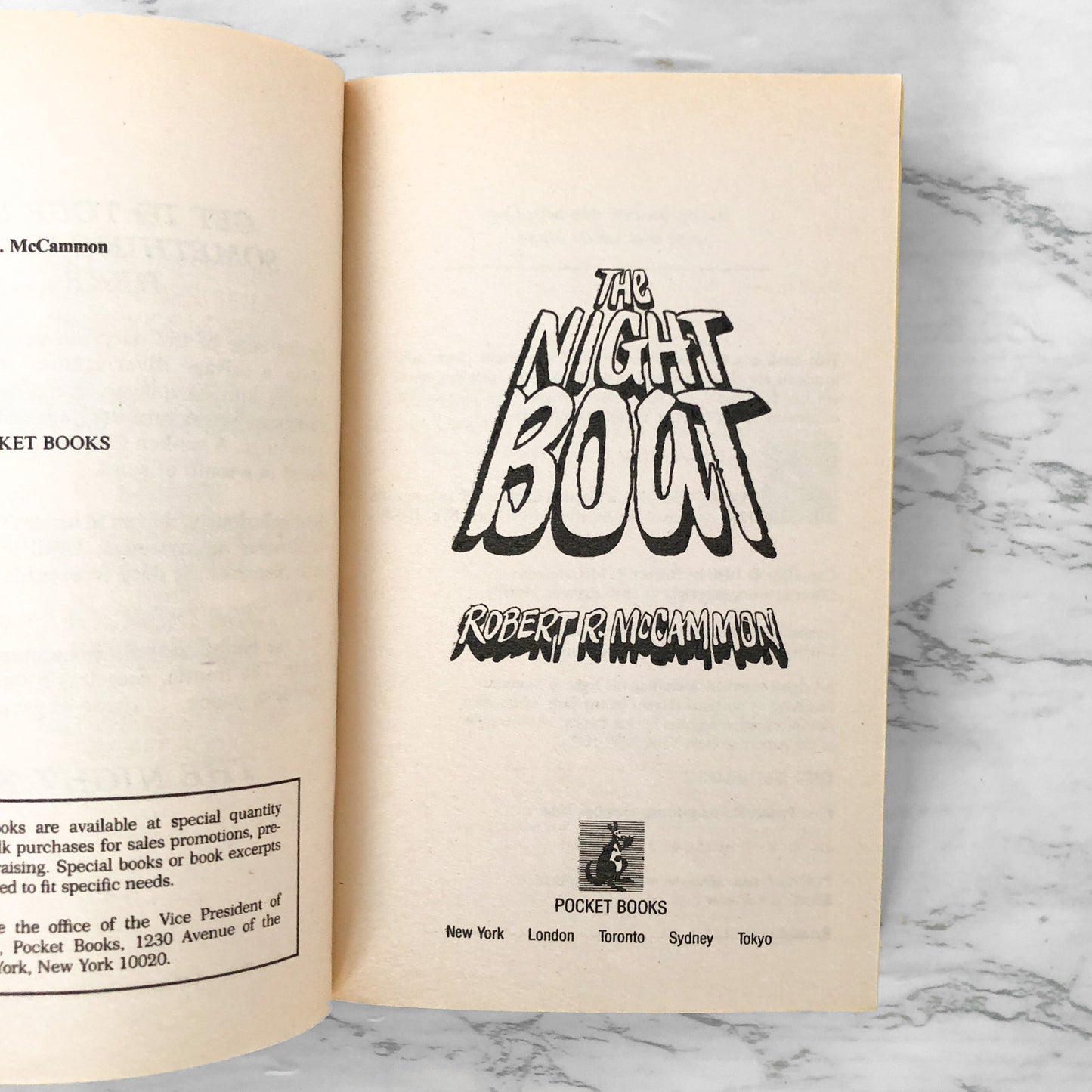 The Night Boat by Robert R. McCammon [FIRST POCKET BOOKS PRINTING] 1988