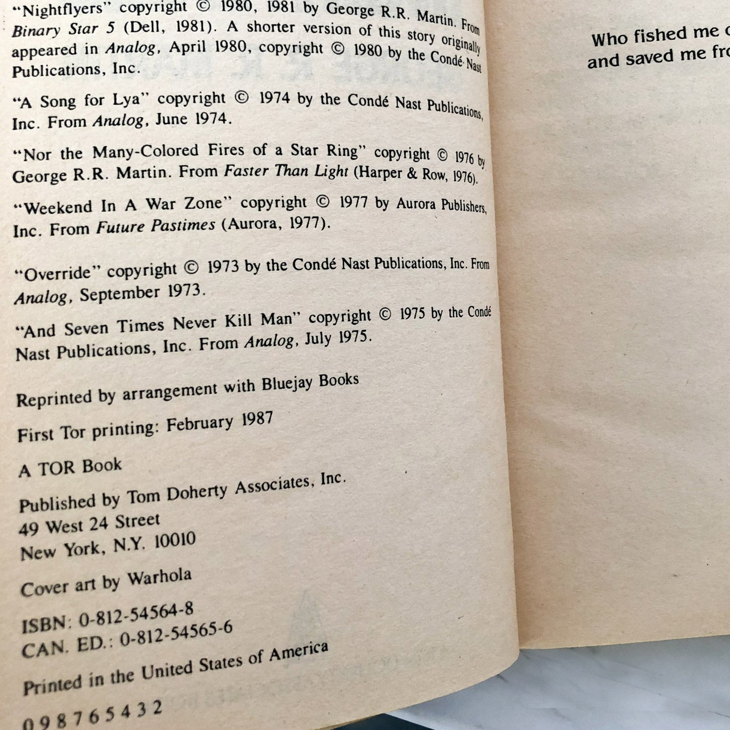 Nightflyers by George R.R. Martin [FIRST PAPERBACK EDITION / 1987]