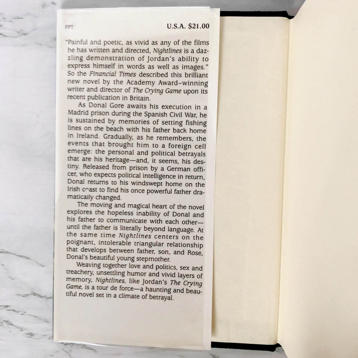 Nightlines by Neil Jordan [U.S. FIRST EDITION] 1994