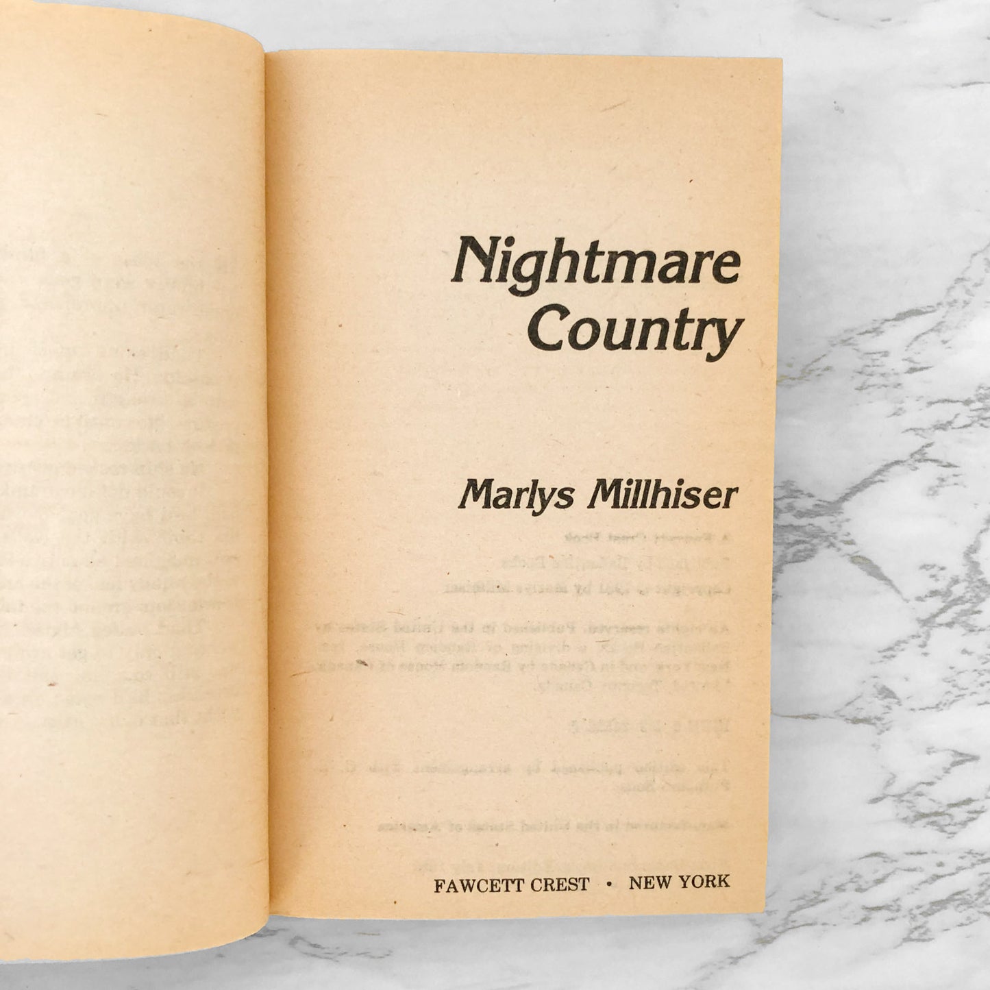 Nightmare Country by Marlys Millhiser [FIRST PAPERBACK PRINTING] 1982
