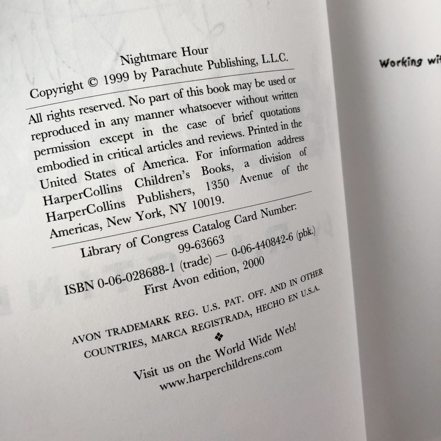 Nightmare Hour by R.L. Stine SIGNED! [FIRST PAPERBACK PRINTING / 2000]