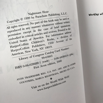 Nightmare Hour by R.L. Stine SIGNED! [FIRST PAPERBACK PRINTING / 2000]
