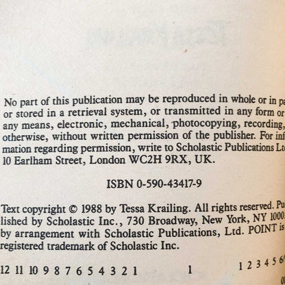 The Nightmare Man by Tessa Krailing [1988 PAPERBACK] Point Horror #6
