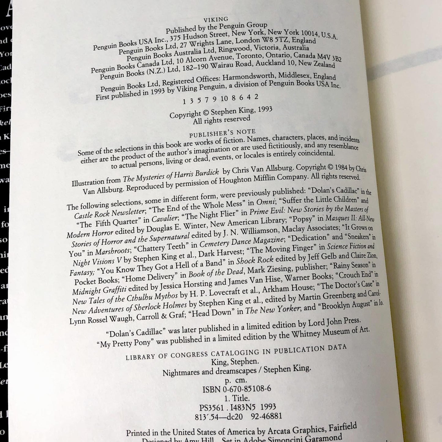 Nightmares and Dreamscapes by Stephen King [FIRST EDITION • FIRST PRINTING] 1993