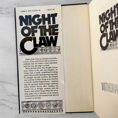 Night of the Claw by Ramsey Campbell "aka Jay Ramsay" [FIRST EDITION • FIRST PRINTING] 1983
