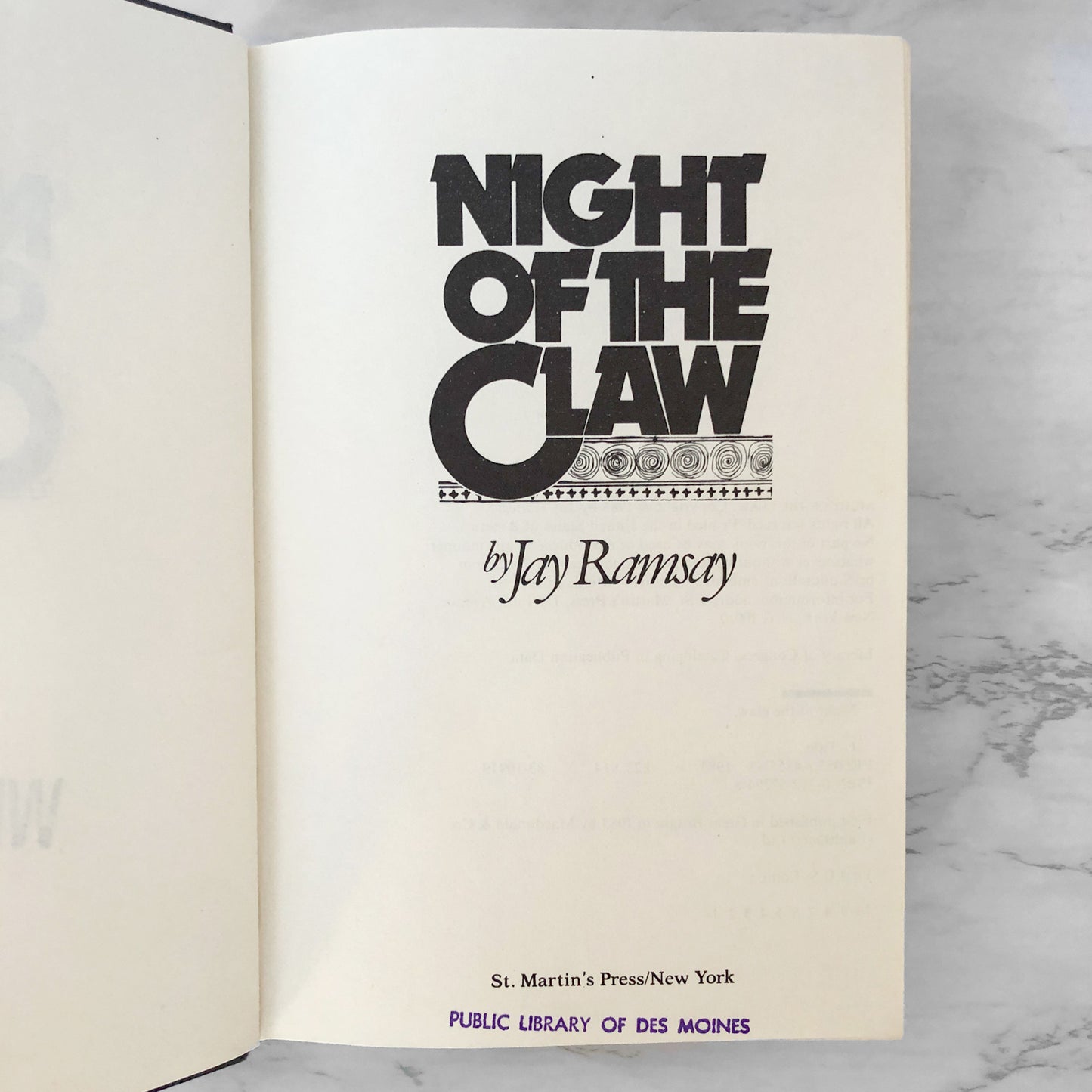 Night of the Claw by Ramsey Campbell "aka Jay Ramsay" [FIRST EDITION • FIRST PRINTING] 1983