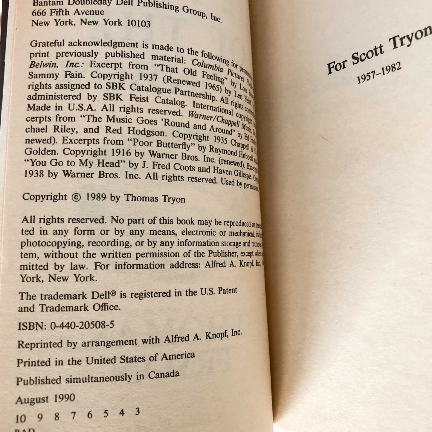 The Night of the Moonbow by Thomas Tryon [FIRST PAPERBACK EDITION]