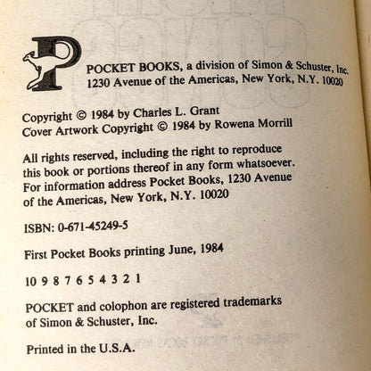 Night Songs by Charles L. Grant [FIRST PAPERBACK PRINTING] 1984