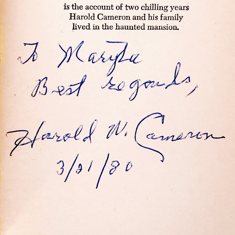Night Stalks the Mansion: A True Story of One Family's Ghostly Adventure by Harold Cameron & Constance Westbie SIGNED! [1978 PAPERBACK]