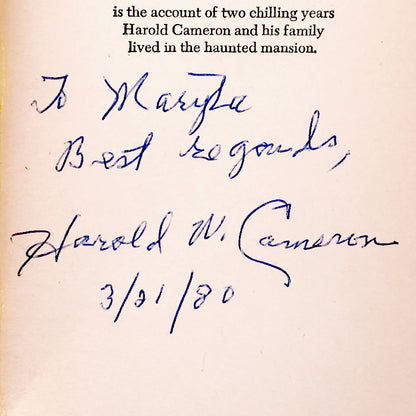 Night Stalks the Mansion: A True Story of One Family's Ghostly Adventure by Harold Cameron & Constance Westbie SIGNED! [1978 PAPERBACK]