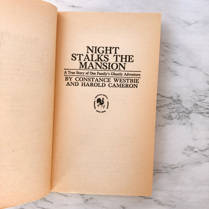 Night Stalks the Mansion: A True Story of One Family's Ghostly Adventure by Harold Cameron & Constance Westbie SIGNED! [1978 PAPERBACK]