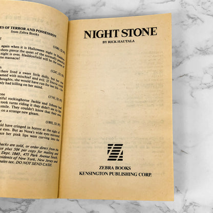 Night Stone by Rick Hautala [FIRST EDITION • FIRST PRINTING] 1986 • Zebra Horror