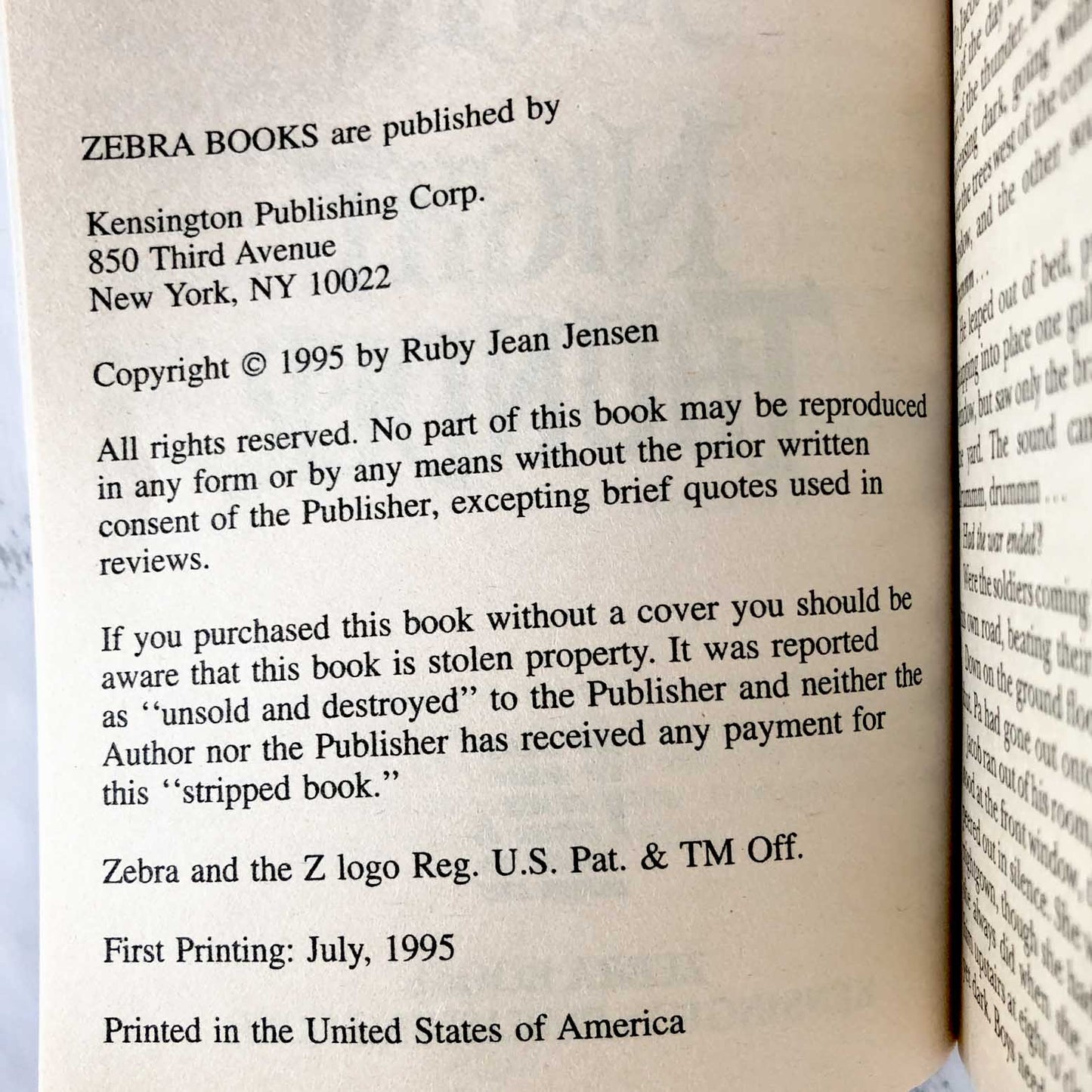 Night Thunder by Ruby Jean Jensen [FIRST EDITION • FIRST PRINTING] 1995 • Zebra Horror