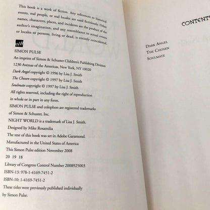 Night World #2: Books 4-6 by L.J. Smith [TRADE PAPERBACK OMNIBUS] Dark Angel • The Chosen • Soulmate