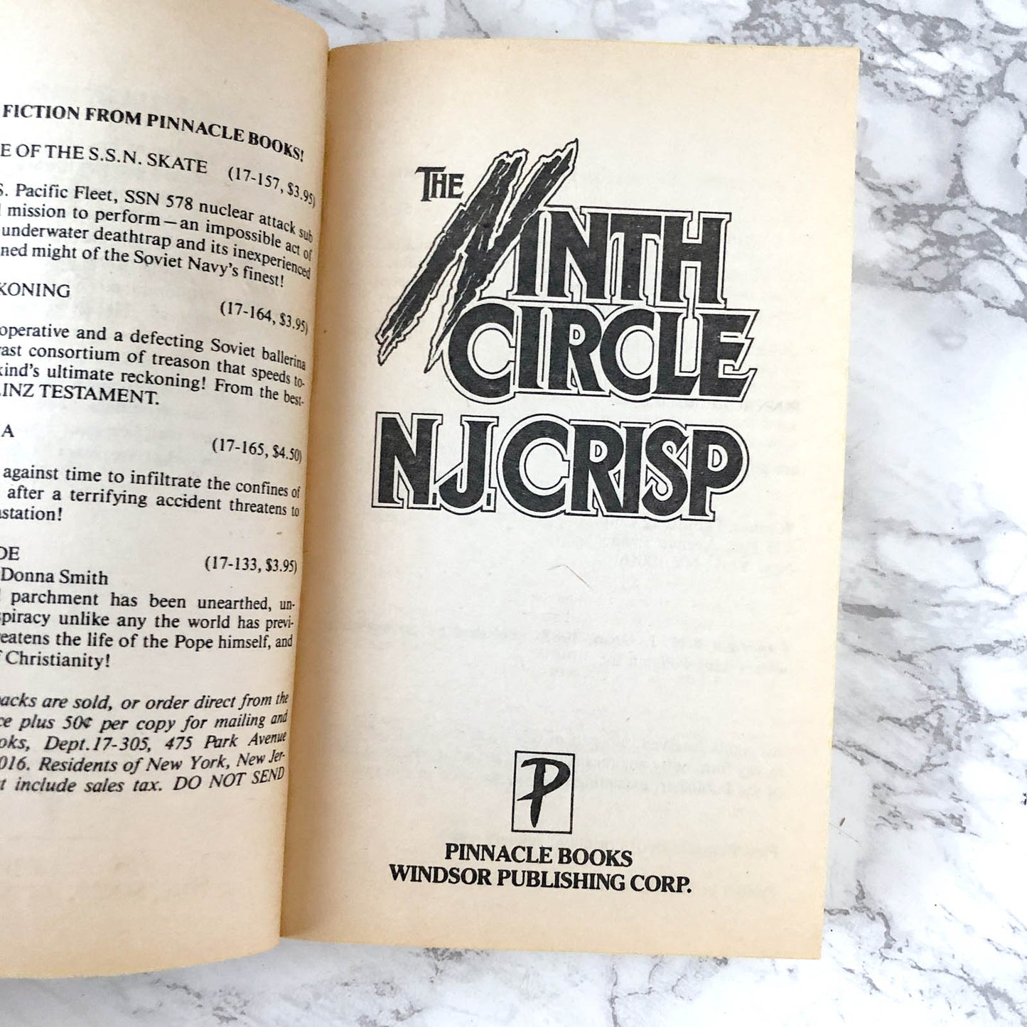 The Ninth Circle by N.J. Crisp [FIRST PAPERBACK PRINTING / 1990]