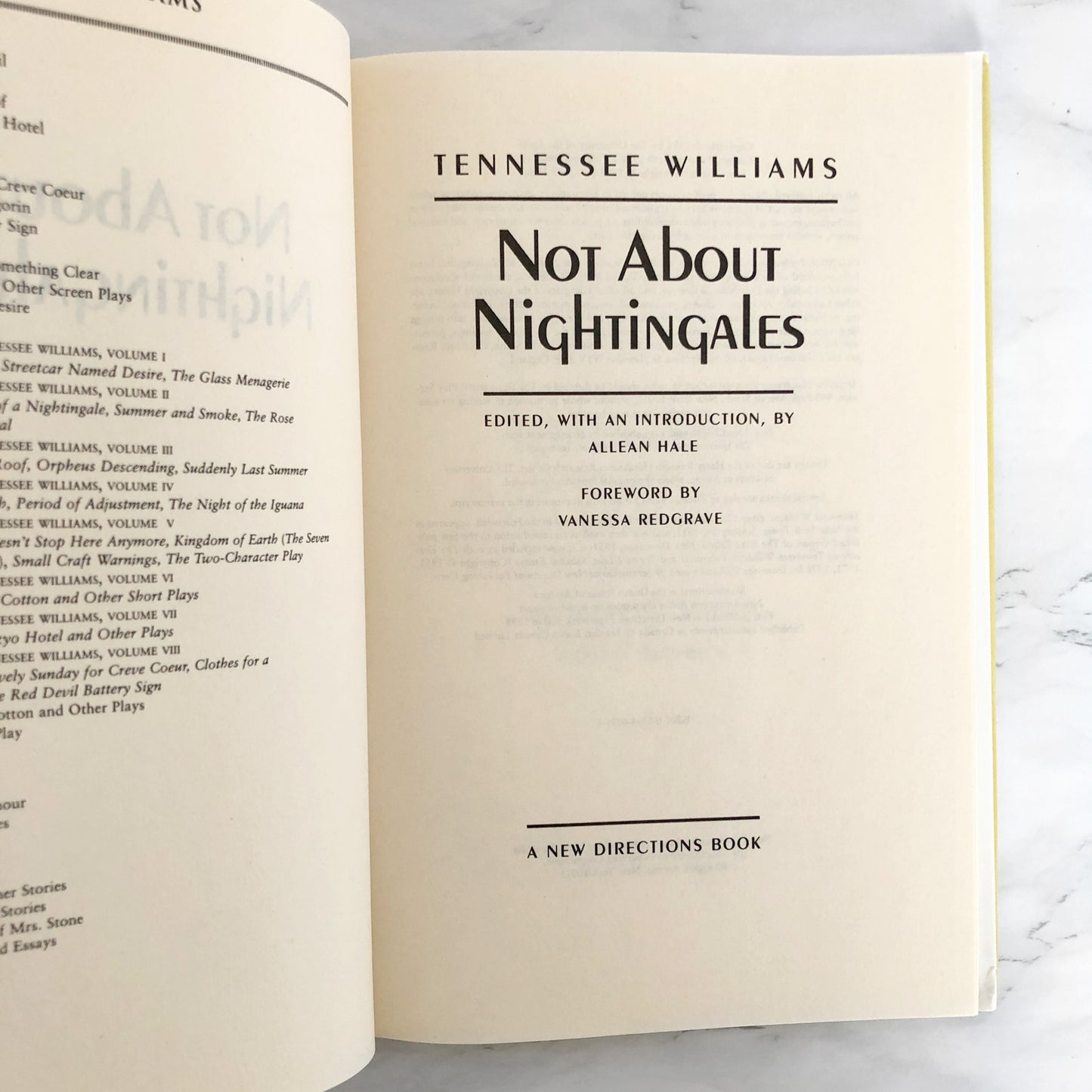 Not About Nightingales by Tennessee Williams [1998 HARDCOVER]