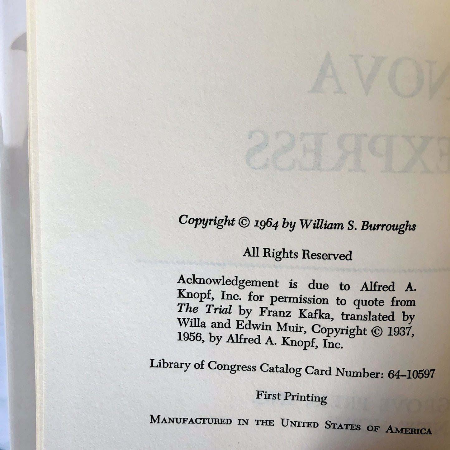 Nova Express by William S. Burroughs [FIRST EDITION / FIRST PRINTING] 1964