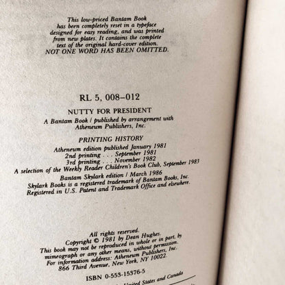 Nutty & the Case of the Mastermind Thief & Nutty for President by Dean Hughes [TWO PAPERBACK SET]