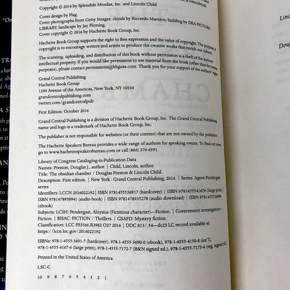 The Obsidian Chamber by Douglas Preston & Lincoln Child 2x SIGNED! [FIRST EDITION • FIRST PRINTING]